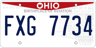 OH license plate FXG7734