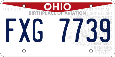 OH license plate FXG7739