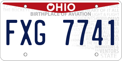 OH license plate FXG7741