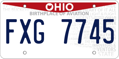 OH license plate FXG7745