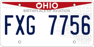 OH license plate FXG7756