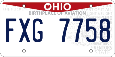 OH license plate FXG7758