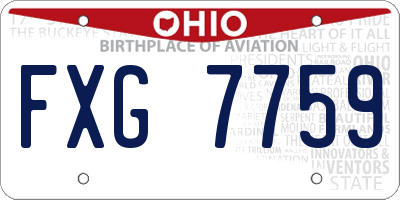 OH license plate FXG7759