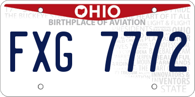 OH license plate FXG7772