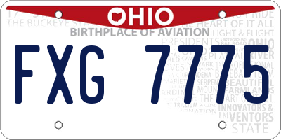 OH license plate FXG7775