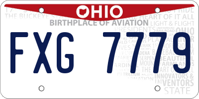 OH license plate FXG7779