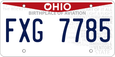 OH license plate FXG7785