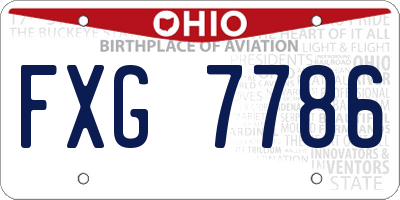 OH license plate FXG7786