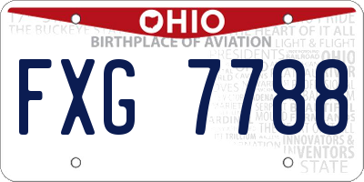 OH license plate FXG7788