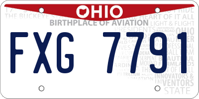 OH license plate FXG7791