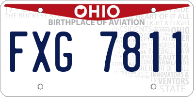 OH license plate FXG7811