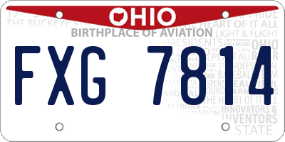 OH license plate FXG7814