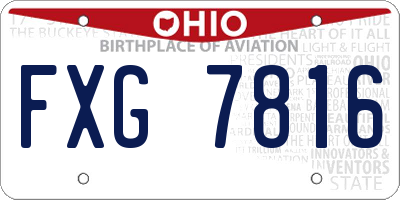 OH license plate FXG7816