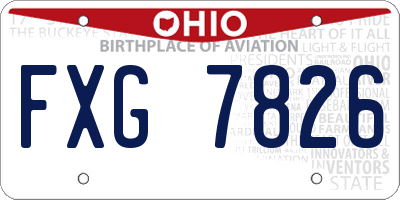 OH license plate FXG7826