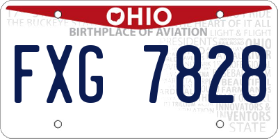 OH license plate FXG7828