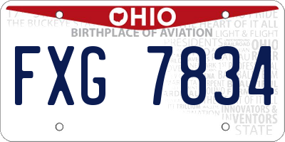 OH license plate FXG7834