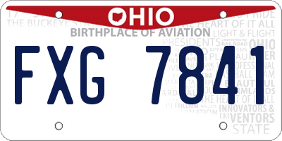 OH license plate FXG7841