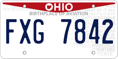 OH license plate FXG7842