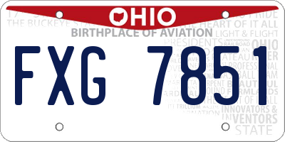 OH license plate FXG7851