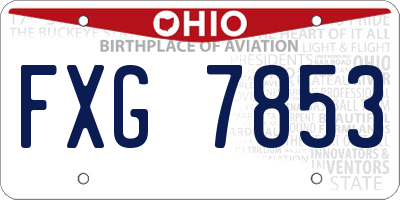OH license plate FXG7853