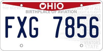 OH license plate FXG7856