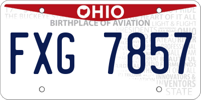 OH license plate FXG7857
