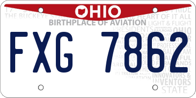 OH license plate FXG7862