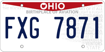 OH license plate FXG7871