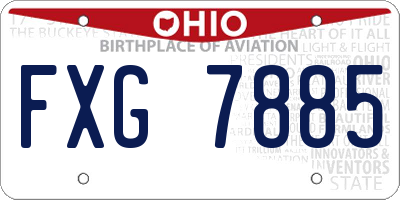 OH license plate FXG7885