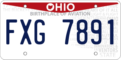 OH license plate FXG7891