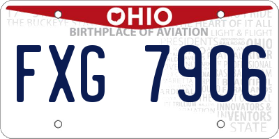 OH license plate FXG7906