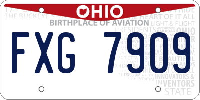 OH license plate FXG7909