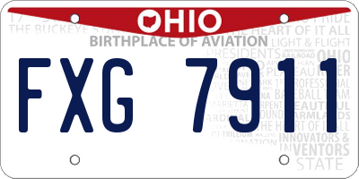 OH license plate FXG7911