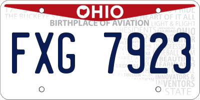 OH license plate FXG7923