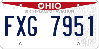 OH license plate FXG7951