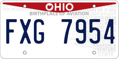 OH license plate FXG7954