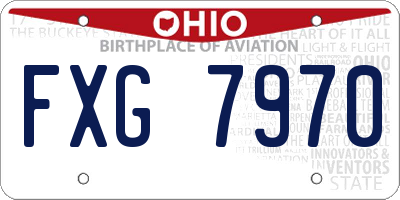 OH license plate FXG7970