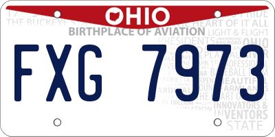 OH license plate FXG7973