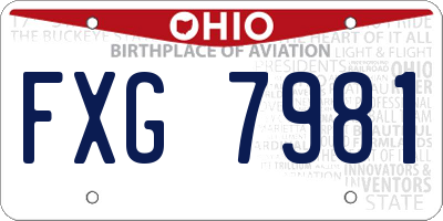 OH license plate FXG7981
