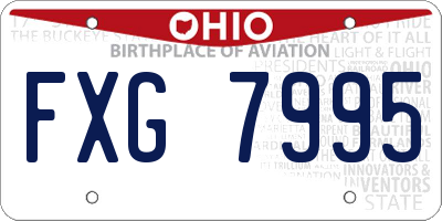 OH license plate FXG7995