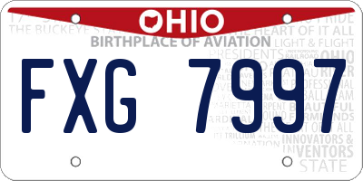 OH license plate FXG7997