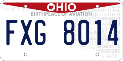 OH license plate FXG8014