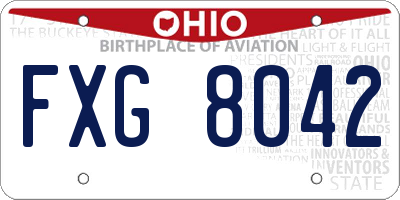 OH license plate FXG8042