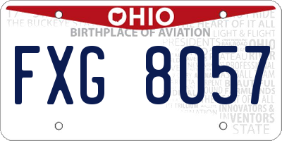 OH license plate FXG8057