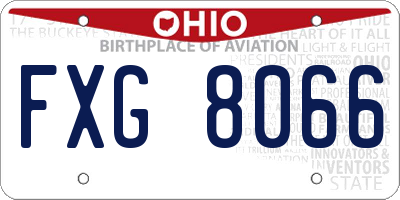 OH license plate FXG8066