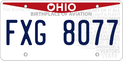 OH license plate FXG8077