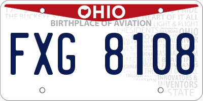 OH license plate FXG8108