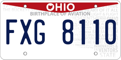 OH license plate FXG8110