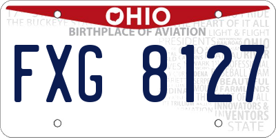 OH license plate FXG8127