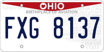 OH license plate FXG8137